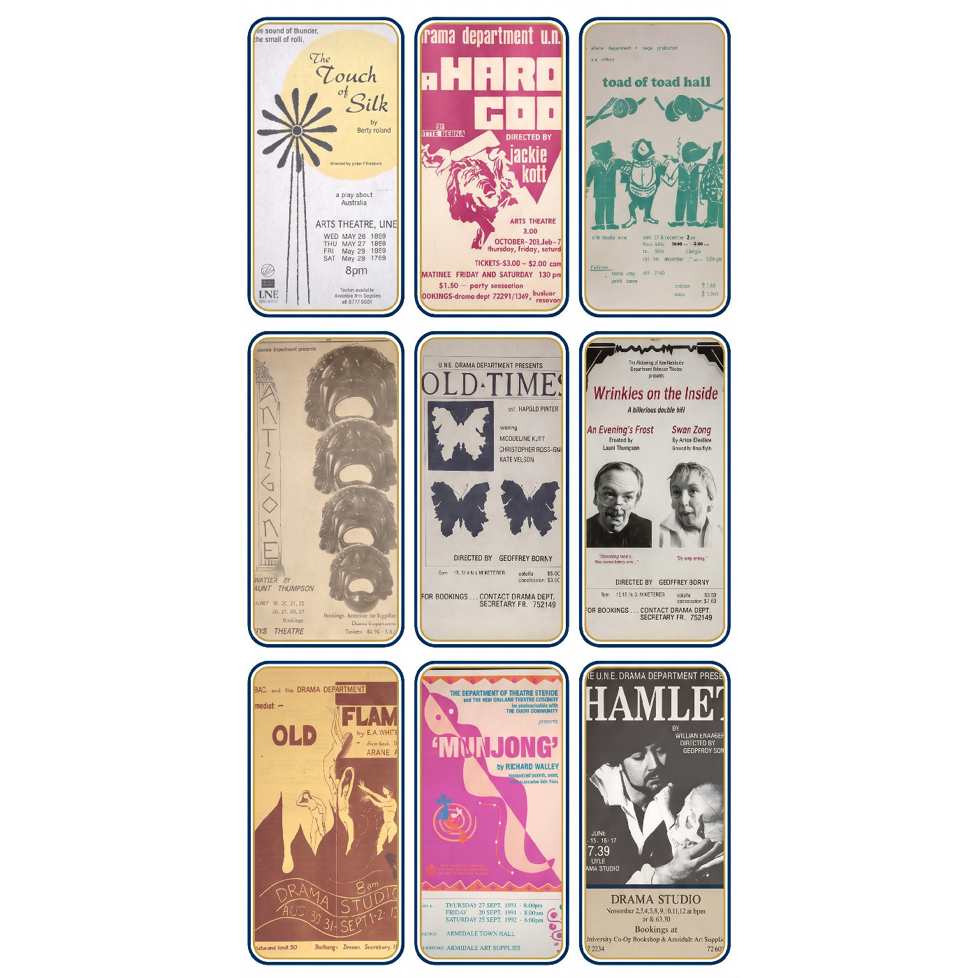 UNE Theatre Production Posters