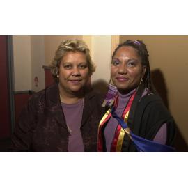 Jackie Huggins and Lorina Barker at the Frank Archibald Lecture, October 2001
