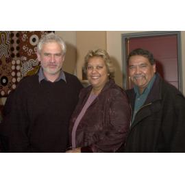 David Elkins, Jackie Huggins, and Colin Ahoy at the 2001 Frank Archibald Lecture, October 2001