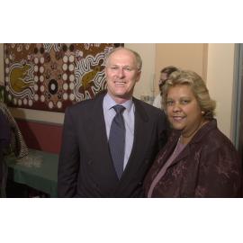 Dean of EHPS Prof. Rod Gerber with guest speaker Jackie Huggins at the 2001 Frank Archibald Lecture