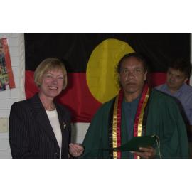 Professor Ingrid Moses with TRACKS Graduate, Charles Dumas, 2001