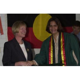 Professor Ingrid Moses with TRACKS Graduate Raeleen Rach, 2001