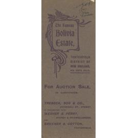 The Famous Bolivia Estate Auction Sale brochure 1913