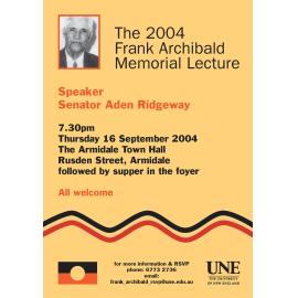 The 2004 Frank Archibald Memorial Lecture (Poster)