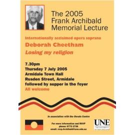 Losing my religion – 2005 Frank Archibald Memorial Lecture