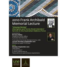 Unsung Heroes – 2010 Frank Archibald Memorial Lecture