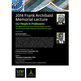 Our People in Professions - 2014 Frank Archibald Memorial Lecture