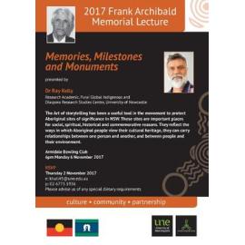 Memories, Milestones and Monuments - 2017 Frank Archibald Memorial Lecture