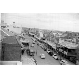 View from Post Office roof during repairs, looking west along Beardy Street, 1950s