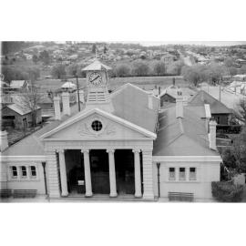 View of Armidale Court House from Post Office roof, 1950s