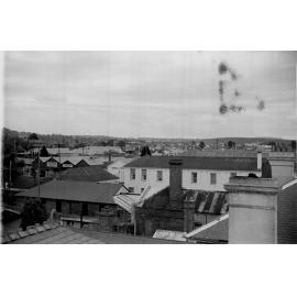 View towards Tattersalls and Ken Jones from Post Office roof, 1950s