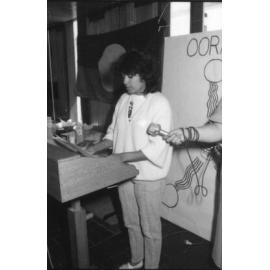 Cheryl Kitchener speaking at the official opening ceremony of the Oorala Centre, 1986
