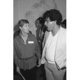 Jan McIntyre and Warren Mundine, Oorala opening, UNE, 1986