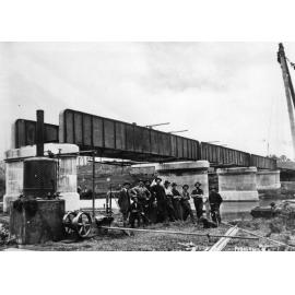 Construction of railway bridge across the Nambucca River