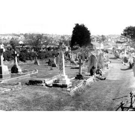 Cemetery with John James Galloway's grave, England, 1979