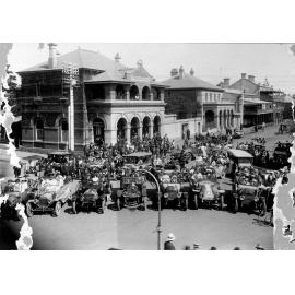 Cars assembled in front of the Armidale Post & Telegraph Office, c.1910