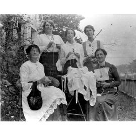 Group of ladies knitting socks during First World War c.1915