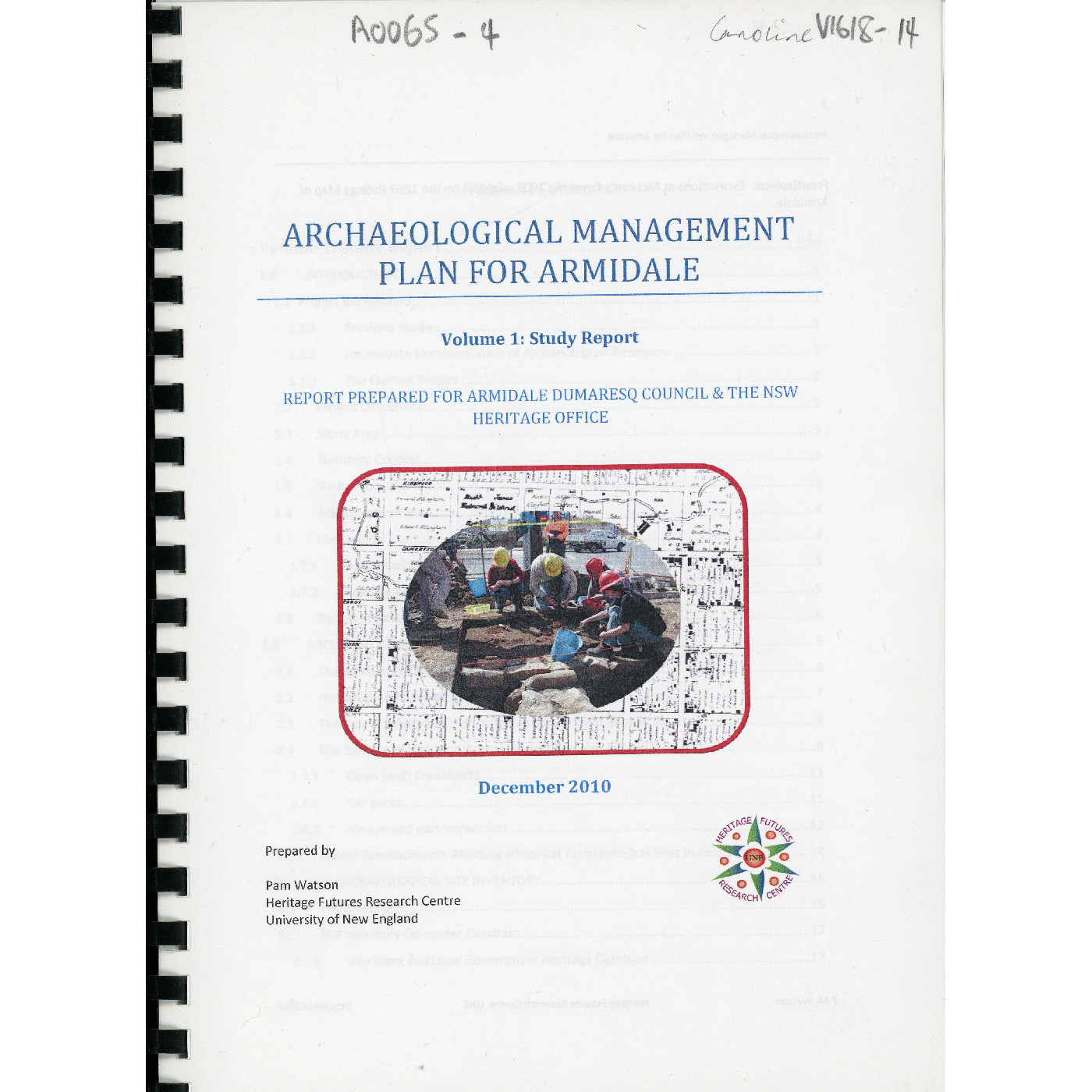 Archaeological Management Plan for Armidale V1