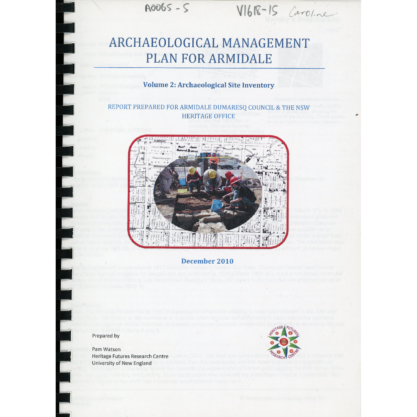 Archaeological Management Plan for Armidale V2