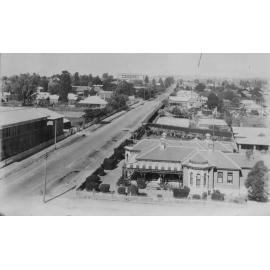 Dr Austin's house in right foreground of view south in Dangar Street towards Teachers' College