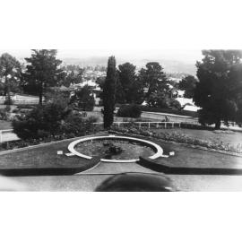 View from Plant Biology Lab over Teachers' College grounds, showing Mt Duval, February 1945