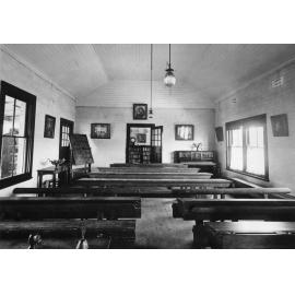 Interior view of classroom in Armidale National School