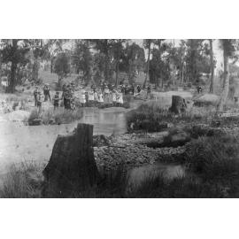 Pupils of Fladbury School on a nature study, Severn River