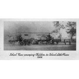 School vans conveying children to school, Little Plains, 1906