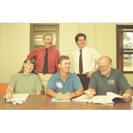 John Nightingale and students, Economics group, UNE, 1995