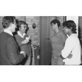 Dr Alan Jones with [unidentified], Oorala Opening Ceremony, 1986