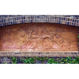 Booloominbah, terracotta relief, 1999