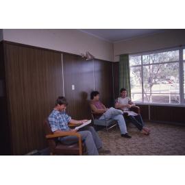 Students in a Wright College [common room], UNE
