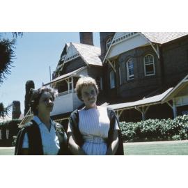 Two students in front of Boolominbah, c.1958