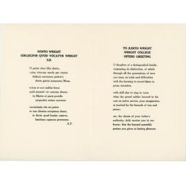 Latin Ode of Greeting Presented to Judith Wright (1963)