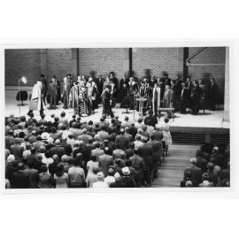Graduation ceremony in Lazenby Hall, UNE