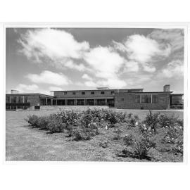 Wright College, building and rose garden