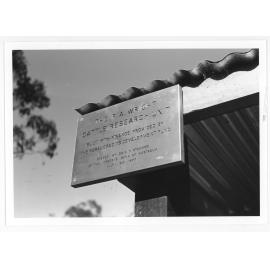 P.A. Wright  Cattle Research Facility  plaque