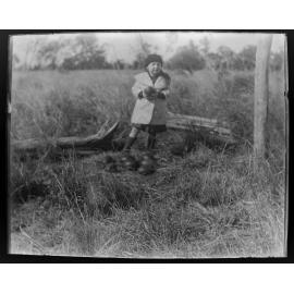 Child with Emu eggs