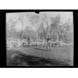 Two men in the yards