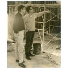 John Ryan and another gentleman on a building site