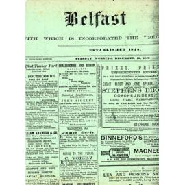 Newspaper clipping featuring notice for C. Voisey, Belfast, 1879