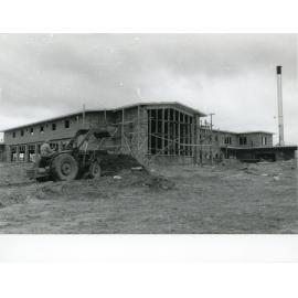 Wright College Construction, Tractor in the foreground, 1960