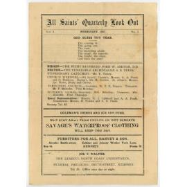 All Saints' Quarterly Look Out, 1937