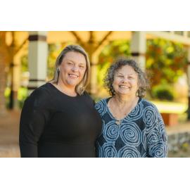 Sam Fowler and Lynette Riley at the Oorala Aboriginal Centre's 40th anniversary celebration