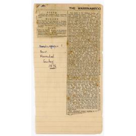 Death notice of Dr William Loftus, Warrnambool, 1876