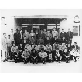 Group of students outside Wright College, 1967