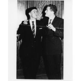 Two men at a Wright College party