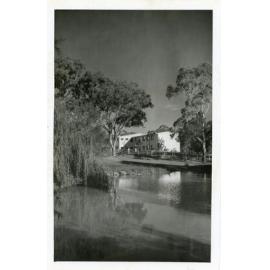 View of Mary White College from across the lake, University of New England