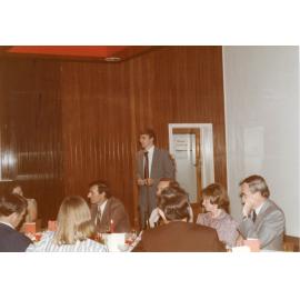 Smith Richardson’s farewell dinner at Wright College Dining Hall, 1983