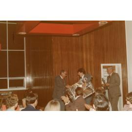 Smith Richardson’s farewell dinner at Wright College Dining Hall, 1983